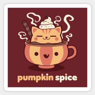 Pumpkin Spice Kawaii Kitty Magnet